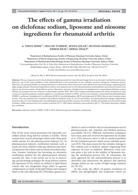 [20615094 - Interventional Medicine and Applied Science] The effects of gamma irradiation on ...