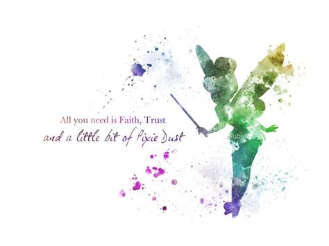 ART PRINT Tinker Bell Quote illustration 10 x 8" Disney, Fairy, Peter Pan in Art, Artists (Self ...