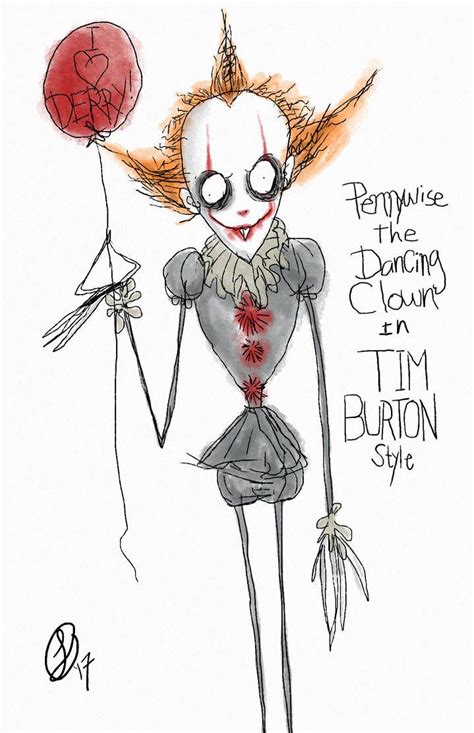 pennywise cartoon drawing tim burton - Google Search Tim Burton ...