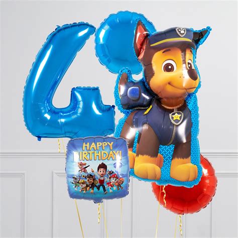 Chase Paw Patrol Inflated Birthday Crazy Balloon Bunch (One Number ...