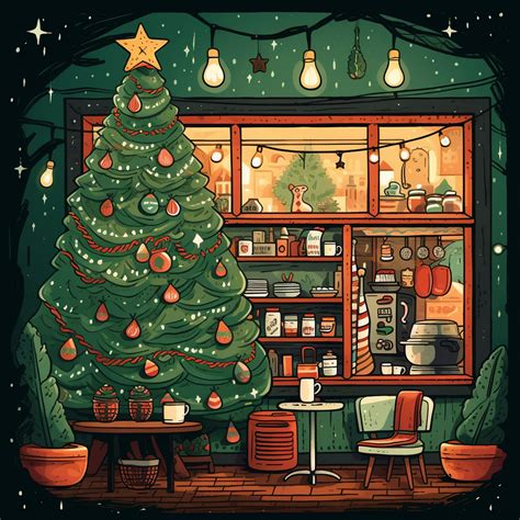 Christmas Coffee Shop Art Free Stock Photo - Public Domain Pictures