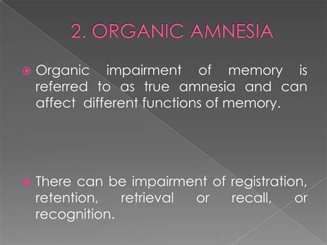 Disorders of memory | PPT