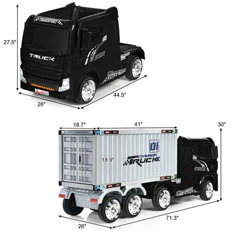 Infans 12V Kids Semi-Truck With Container Electric Ride On, 51% OFF