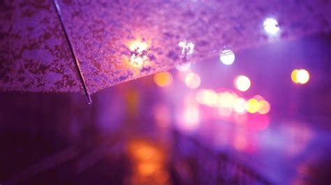 umbrella, Lights, Street light, City lights, Rain, Bokeh