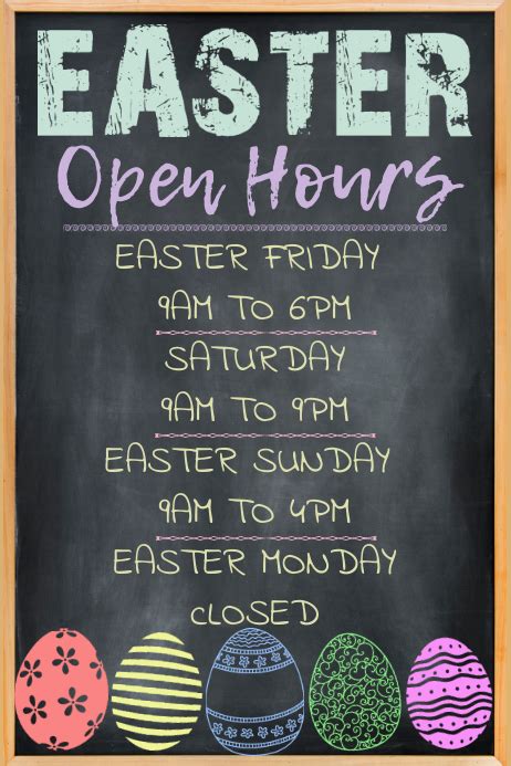 Easter Open Hours Poster Template | PosterMyWall