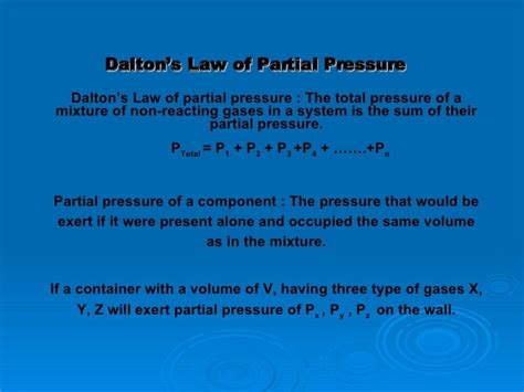 Dalton’S Law Of Partial Pressure