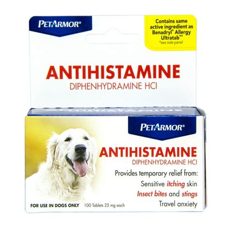 PetArmor Allergy Relief & Antihistamine for Dogs, 100 Tabs - Walmart.com - Walmart.com