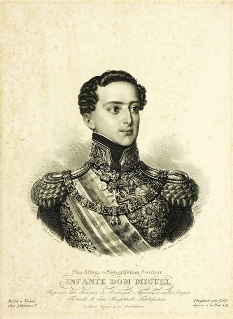 Miguel I (1802 - 1866). King of Portugal from 1828 to 1834. Falling ...