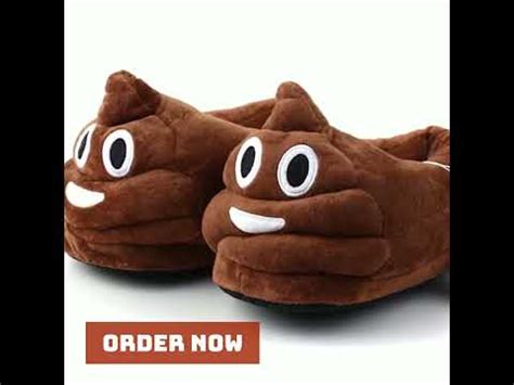 Poop emoji slippers - YouTube