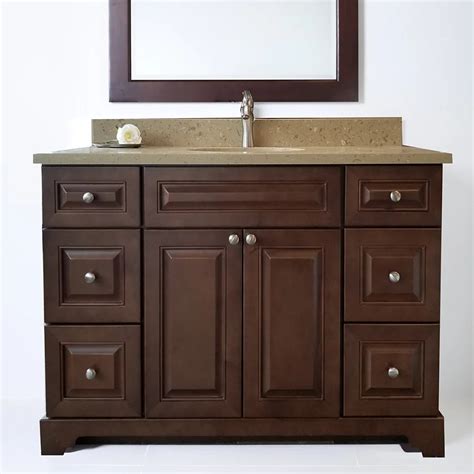 LUKX Bold Damian 42 inch Vanity Cabinet in Royalwood | The Home Depot ...