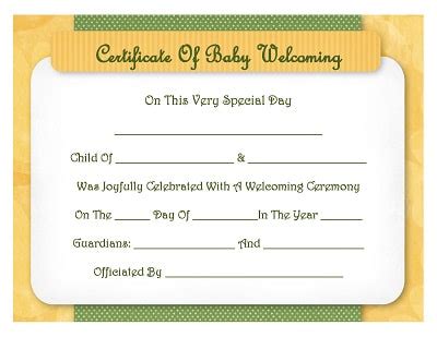 Baby Blessing Certificates - KEEPSAKE CERTIFICATES Free printable certificates