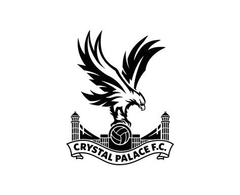 Crystal Palace Club Symbol Black And White Logo Premier League Football ...