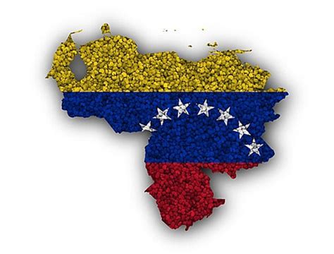 Venezuela Map With Official Flag Republic Border National Vector ...