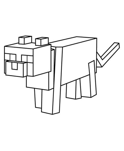 Minecraft Cat Coloring Page | Coloringus.com