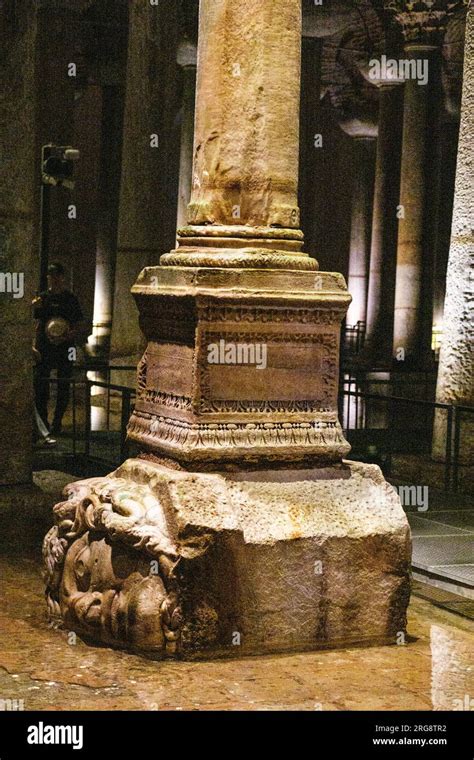 Istanbul, Turkey, Türkiye. Basilica Cistern, Medusa Head Stock Photo - Alamy