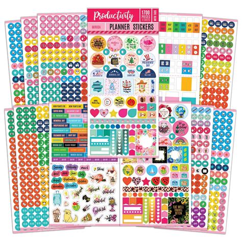 Buy Mirida Planner Stickers for Journaling, Agenda, and , for Adults. Productivity Set of 12 ...