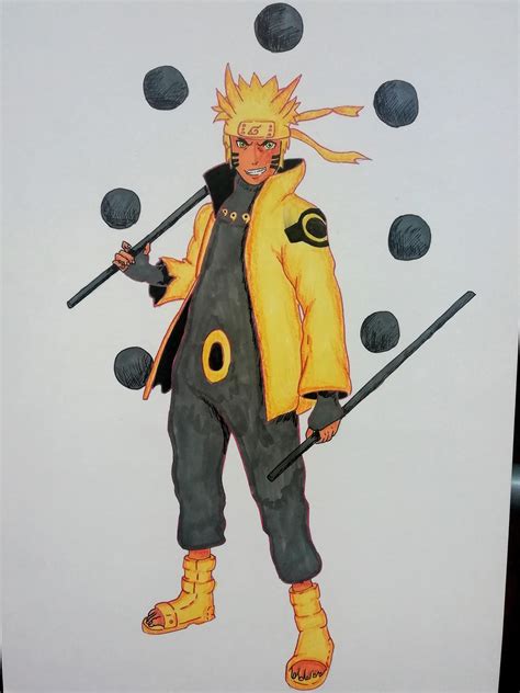 Naruto Sage Of Six Paths Mode drawing, comment what you think. : r/Naruto