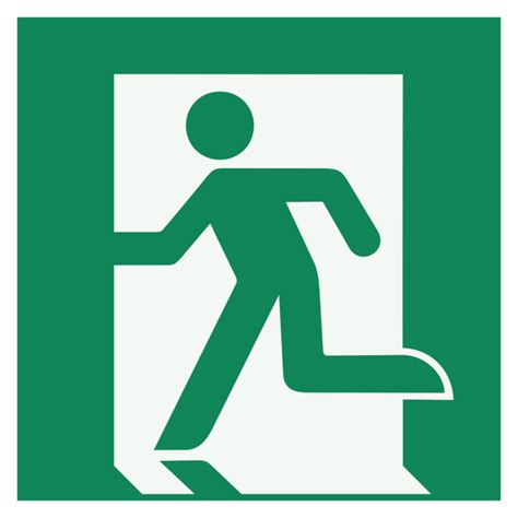 Emergency Exit Sign (Left Hand, ISO 7010) - Baden Consulting