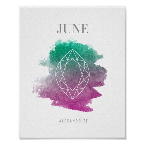 Alexandrite Birthstone Poster | Zazzle | Alexandrite, Birthstones, Birthday gemstones