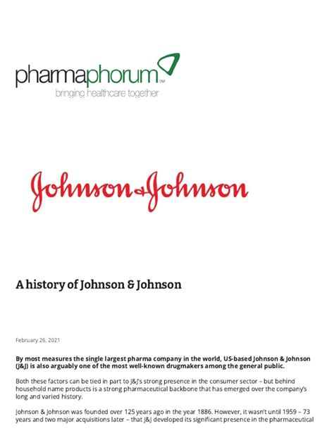 A History of Johnson & Johnson | PDF | Johnson & Johnson ...