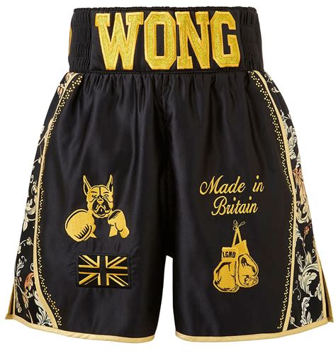 Kid's Baroque Black & Gold Luxury Bling Boxing Shorts | Suzi Wong ...