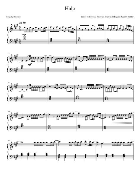 Halo by Beyonce (Piano) Sheet music for Piano (Solo) | Musescore.com