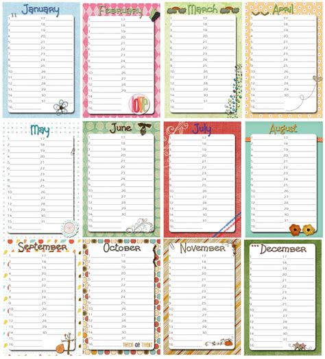 Pequenos Crafters: Calendário de Aniversários