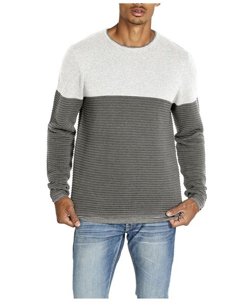 Buffalo David Bitton Cotton Sweater in Gray for Men - Lyst