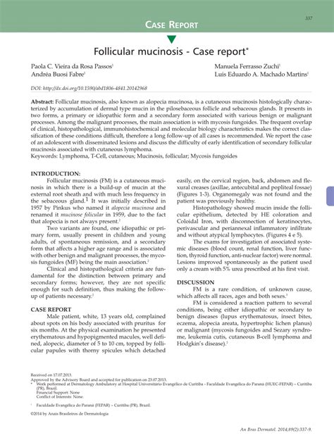 (PDF) Follicular mucinosis - Case report*