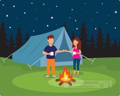 People Around A Campfire Clipart Images