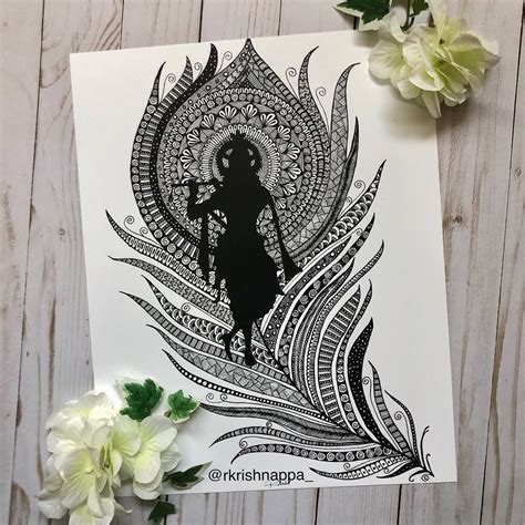 Rashmi Krishnappa on Instagram: “Silhouette of Lord Krishna playing his ...