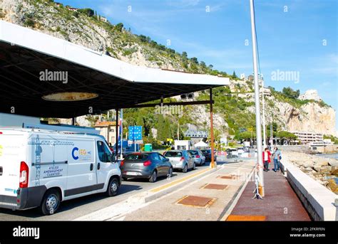 Menton, France - May 03, 2021: Control at the French Italian Border because of COVID-19. EU ...