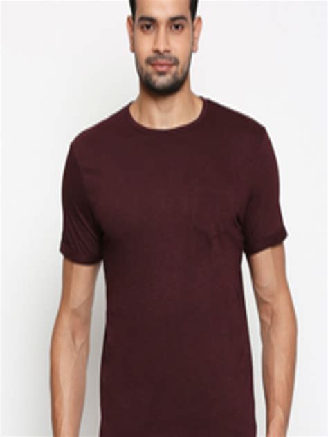 Buy People Men Maroon Cotton T Shirt - Tshirts for Men 15652680 | Myntra