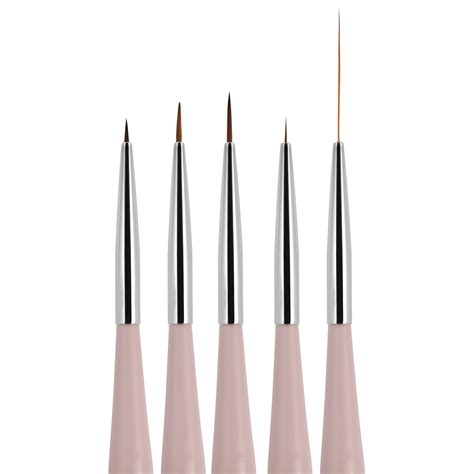 Beaute Galleria 5 Pieces Nail Art Brush Set with Liners and Striping ...
