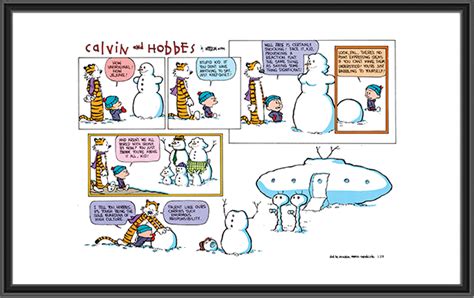 Calvin and Hobbes Print: Spaceship Snowmen