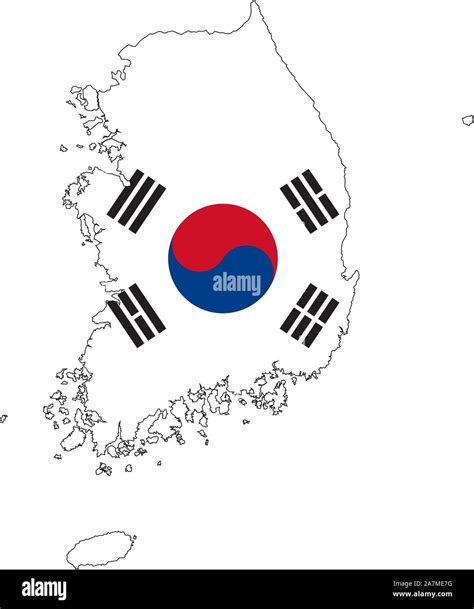 South korea map flag vector illustration background - Perfect for symbol,sign,backgrounds and ...
