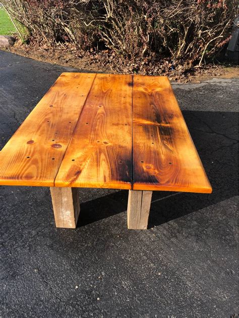 Rustic Wooden Coffee Table/With Barn wood Trim - Coffee Tables - Mendon ...