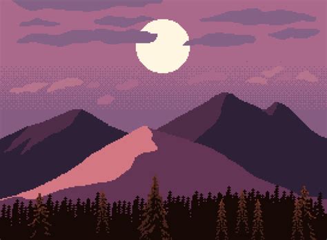 pixel mountains - Openclipart