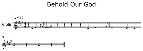 Behold Our God - Sheet music for Violin