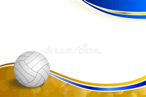 a volleyball ball on a gold and blue background royalty illustration