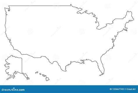 United States Map Outline An Illustrated Map Of The United States ...