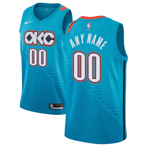 Nike Oklahoma City Thunder Turquoise 2018/19 Swingman Custom Jersey ...