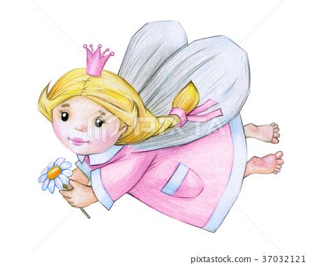 Cute little angel isolated, hand drawing. - Stock Illustration ...