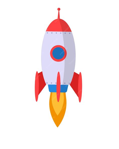 Premium Vector | Space rocket flying upwards vector illustration isolated on white Development ...