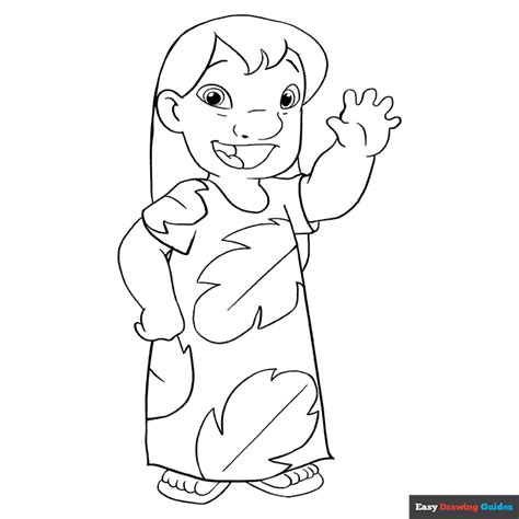 Lilo from Lilo and Stitch Coloring Page | Easy Drawing Guides