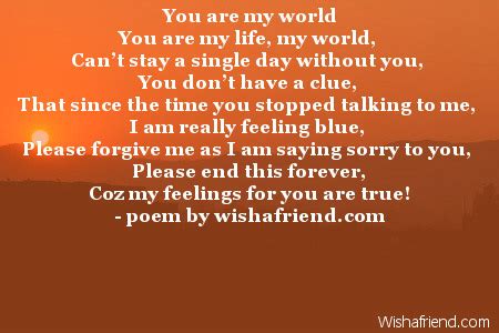 You are my world, Sorry Poem For Her