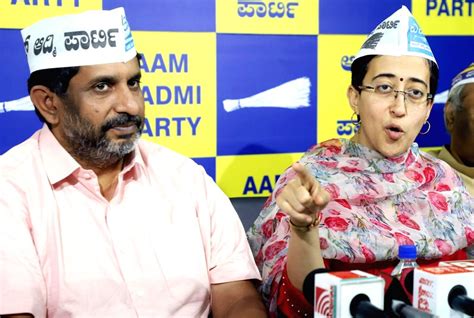 Bengaluru : AAP senior leader Atishi addressing a press conference