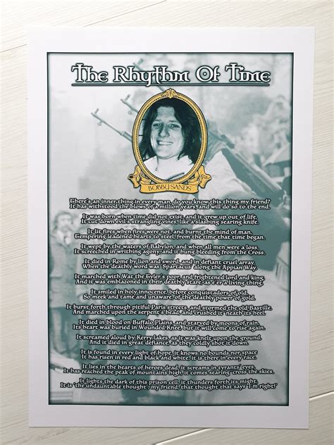 The Rhythm of Time poem by Bobby Sands | Proclamation Prints