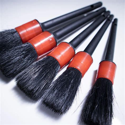 New Arrival 5Pcs/Set Natural Boar Hair Car Detailing Brush Auto Detail Brush Perfect For ...