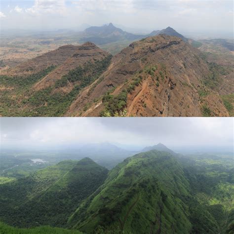 These photos taken 3 months apart in the Western Ghat India shows how Monsoon affects the ...